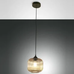 Fabas Luce 3584-40-125 Pendelleuchte Dock amber schwarz E27