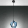 Fabas Luce 3722-40-244 Pendelleuchte Gallura azurblau schwarz 25cm E27