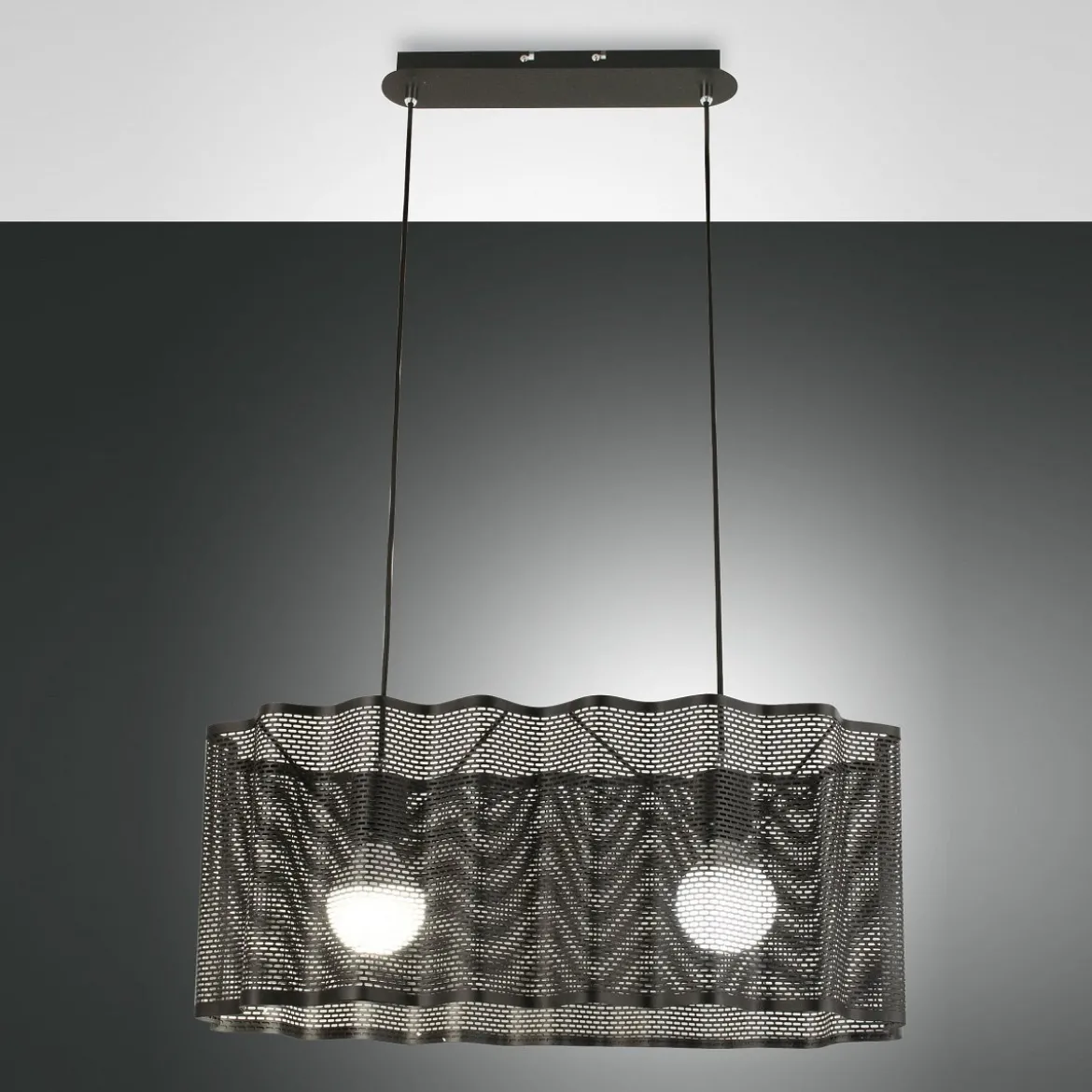 Fabas Luce 3581-45-101 Pendelleuchte Glicine 2-flammig schwarz E27