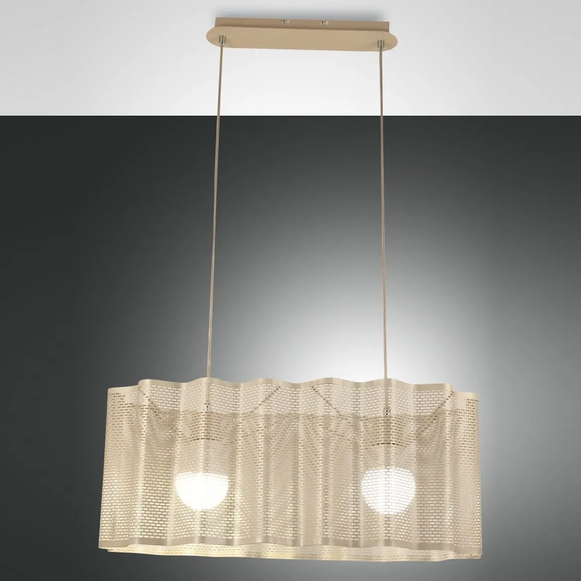 Fabas Luce 3581-45-225 Pendelleuchte Glicine 2-flammig gold edelmatt E27