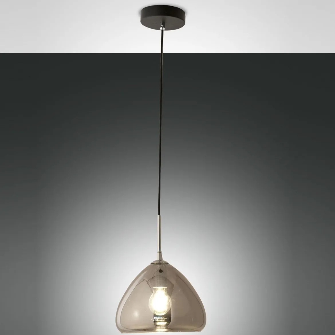 Fabas Luce 3667-40-138 Pendelleuchte Glow verchromt schwarz 25cm E27