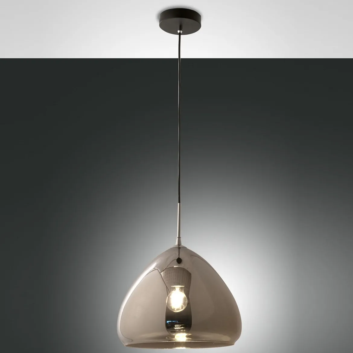 Fabas Luce 3667-45-138 Pendelleuchte Glow verchromt schwarz 35cm E27