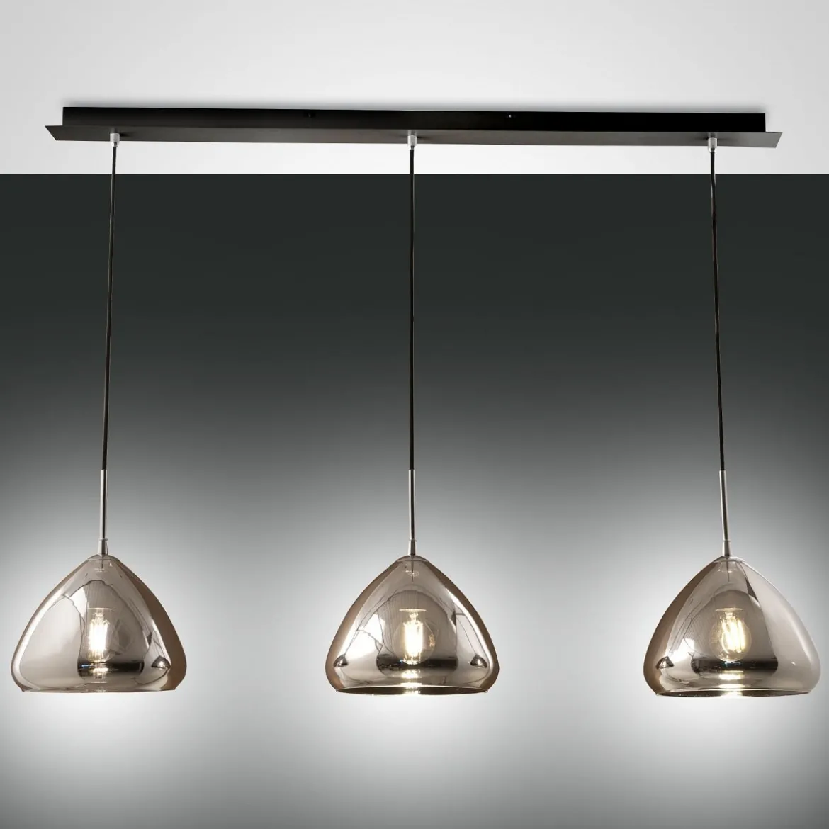 Fabas Luce 3667-48-138 Pendelleuchte Glow 3-flammig verchromt schwarz E27