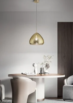 Fabas Luce 3667-45-118 Pendelleuchte Glow amber messing 35cm E27