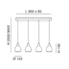 Fabas Luce 3534-49-102 Pendelleuchte Marina 4-flammig Keramik weiss