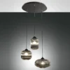 Fabas Luce 3662-47-126 Pendelleuchte Nordal 3-flammig grau schwarz E27