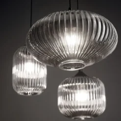 Fabas Luce 3662-47-126 Pendelleuchte Nordal 3-flammig grau schwarz E27