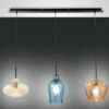 Fabas Luce 3725-48-363 Pendelleuchte Olbia 3-flammig amber azurblau champagner