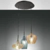 Fabas Luce 3725-47-363 Pendelleuchte Olbia 3-flammig champagner azurblau amber