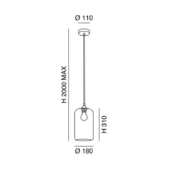 FABAS LUCE 3491-40-126 Pendelleuchte Silo Grau transparent 18cm