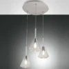 Fabas Luce 3582-47-241 Pendelleuchte Tris 3-flammig transparent weiss E27