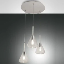 Fabas Luce 3582-47-241 Pendelleuchte Tris 3-flammig transparent weiss E27