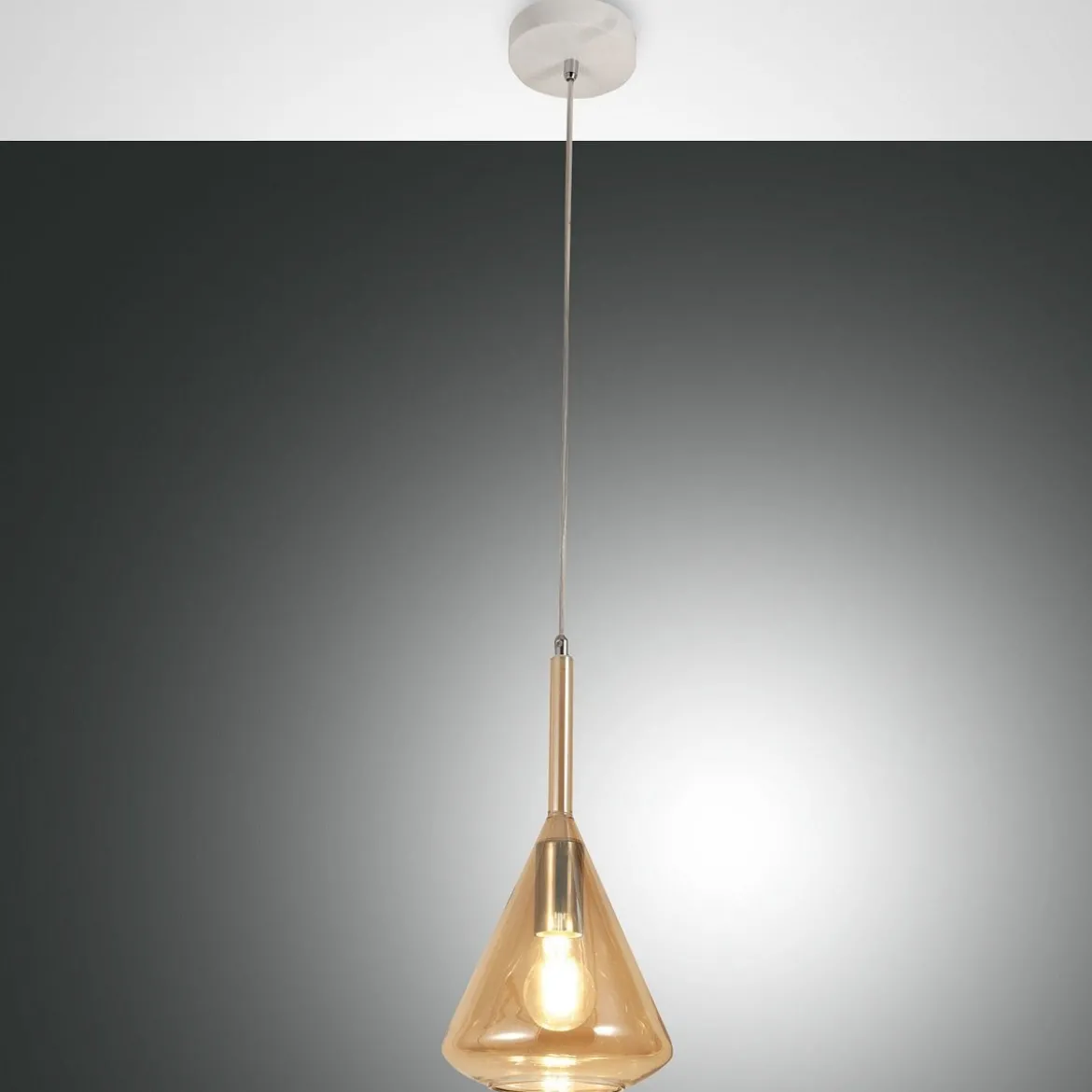 Fabas Luce 3582-40-125 Pendelleuchte Tris amber weiss E27