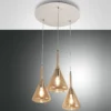 Fabas Luce 3582-47-125 Pendelleuchte Tris 3-flammig amber weiss E27
