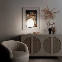 Fabas Luce 3689-30-101 Tischleuchte Domizia schwarz weiß 52cm