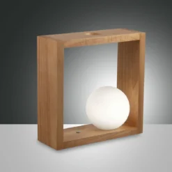 Fabas Luce 3669-30-215 Tischleuchte Kark eichenholz mit Touchdimmer