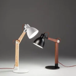 Fabas Luce 3644-30-101 Tischleuchte Sveva schwarz walnuss