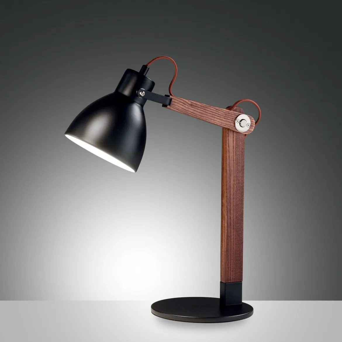 Fabas Luce 3644-30-101 Tischleuchte Sveva schwarz walnuss