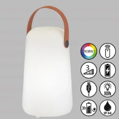 FHL easy 850283 LED Akku Tischleuchte Collgar weiß RGBW dimmbar 21cm