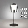FHL easy 850287 LED Akku Tischleuchte Marbella sandschwarz rauchglas IP44