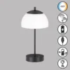 FHL easy 850330 LED Akku Tischleuchte Riva sandschwarz Glas opal matt CCT