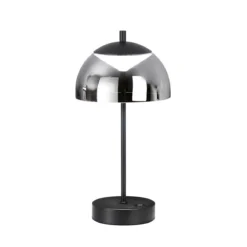 FHL easy 850331 LED Akku Tischleuchte Riva sandschwarz Glas rauchfarben CCT