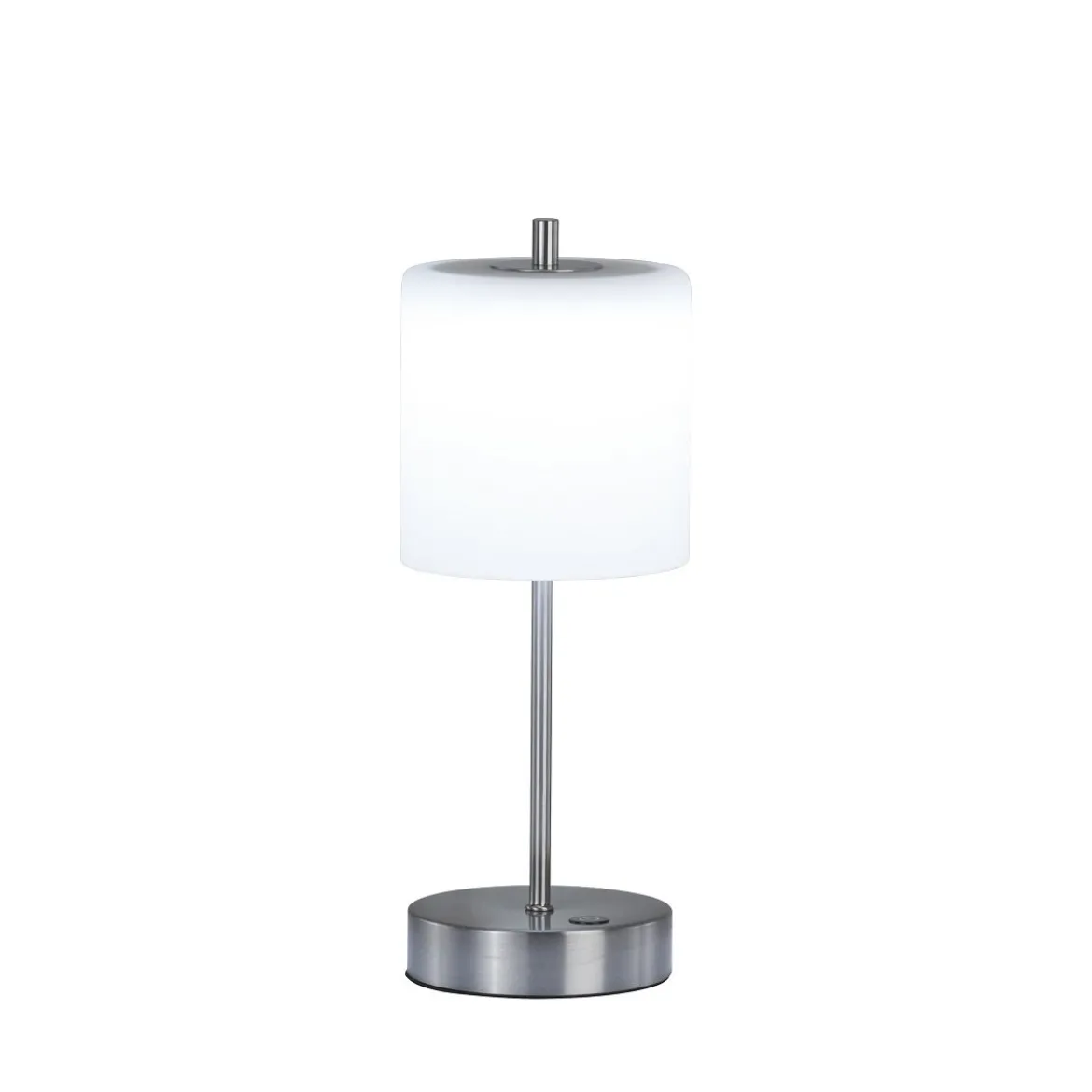 FHL easy 850348 LED Akku Tischleuchte Riva nickelfarben Glas opal matt CCT