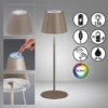 FHL easy 850353 LED Akku Tischleuchte Cosenza grau-braun RGBW
