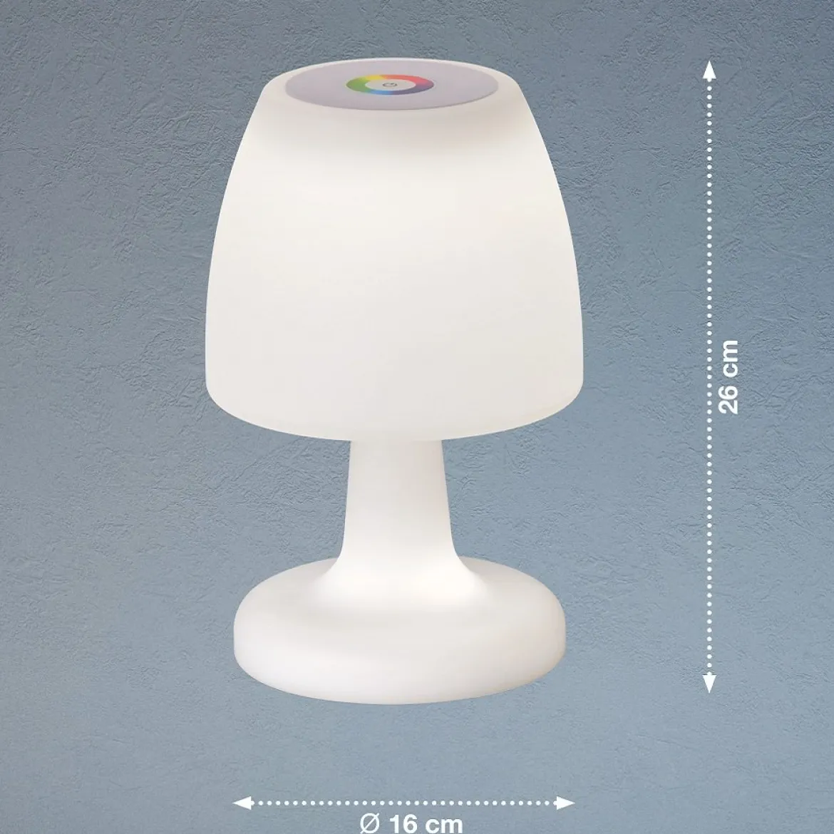 FHL easy 850213 LED Outdoor Tischleuchte Barletta weiß dimmbar RGBW IP44