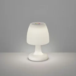 FHL easy 850213 LED Outdoor Tischleuchte Barletta weiß dimmbar RGBW IP44