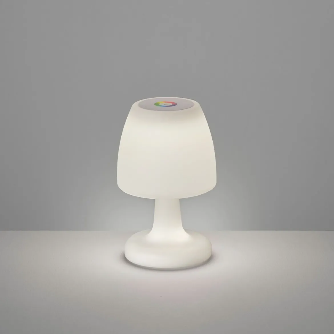 FHL easy 850213 LED Outdoor Tischleuchte Barletta weiß dimmbar RGBW IP44
