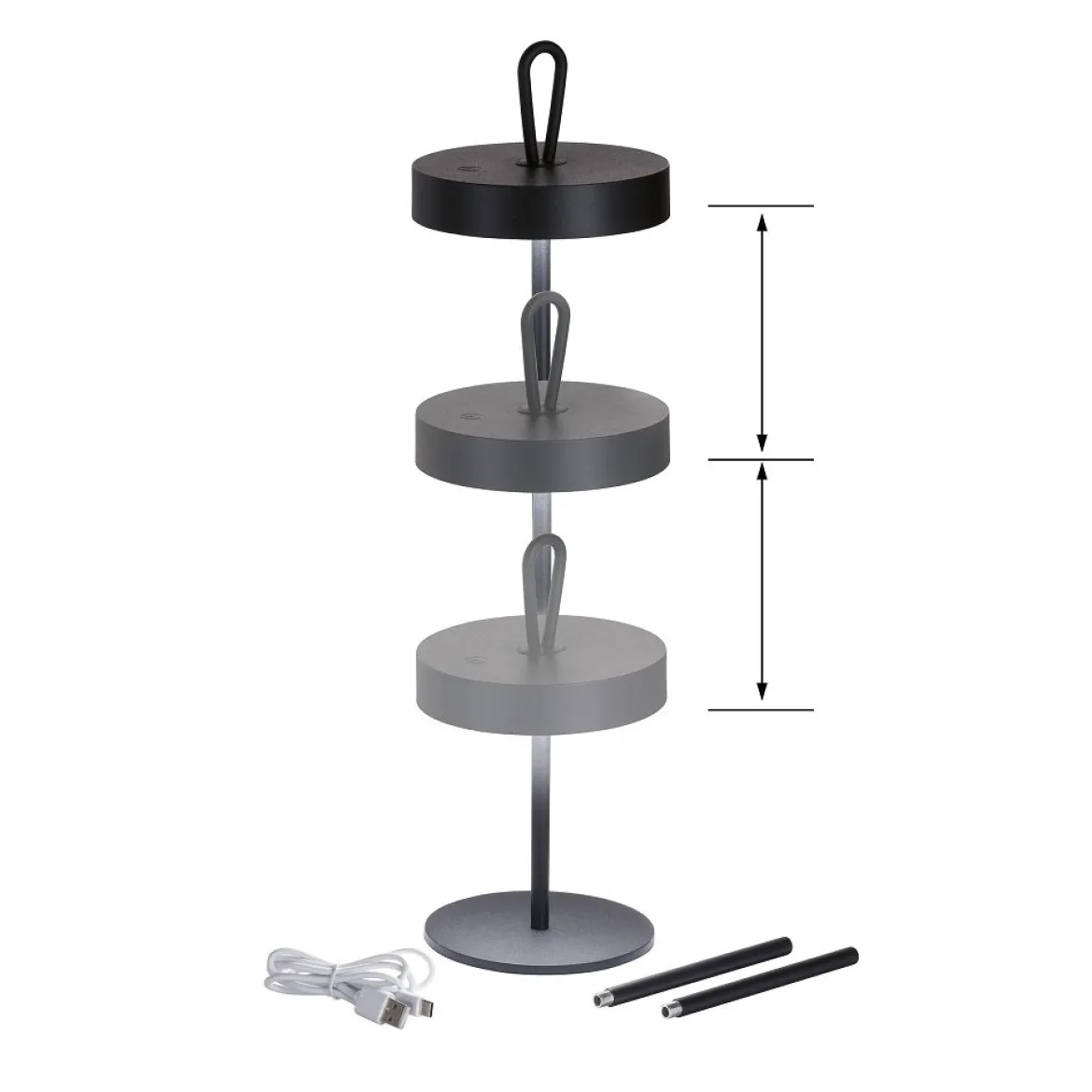 FHL easy 850343 LED Tischleuchte Dord schwarz dimmbar IP54 variable Höhe