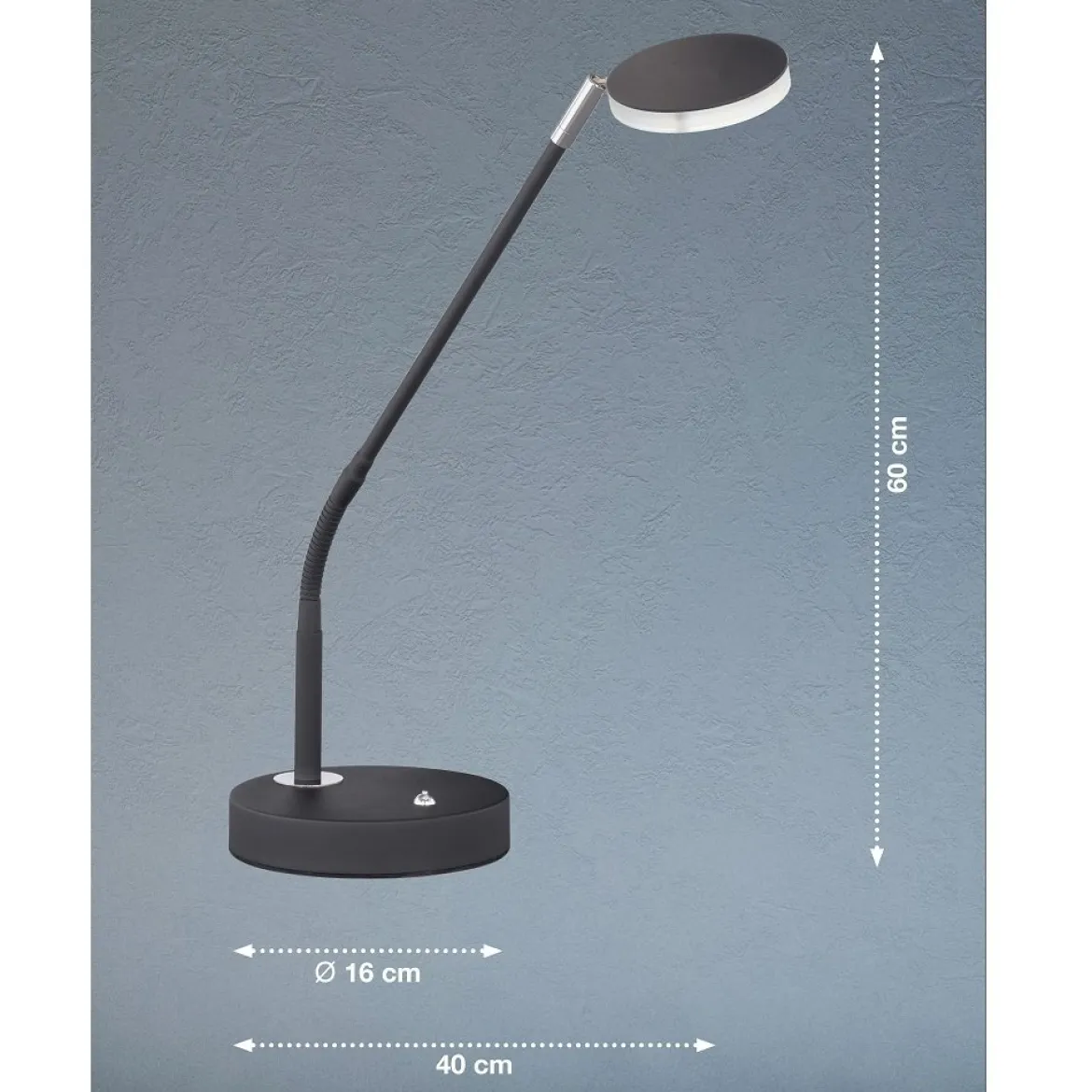 FHL easy 850156 LED Tischleuchte Luna sandschwarz chrom tunable white