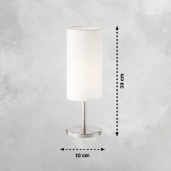 FHL easy 850265 Tischleuchte Kira nickelfarben weiss 30cm