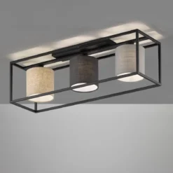 Fischer & Honsel 21358 Deckenleuchte Isko sandschwarz mehrfarbige Stoffschirme