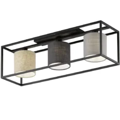 Fischer & Honsel 21358 Deckenleuchte Isko sandschwarz mehrfarbige Stoffschirme