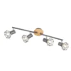 Fischer & Honsel 21386 Deckenstrahler Ran 4-flammig grau eicheoptik hell E14