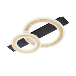 Fischer & Honsel 21433 LED Deckenleuchte Circle  sandschwarz blattgoldfarben CCT 61cm