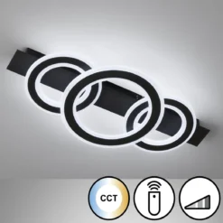 Fischer & Honsel 21434 LED Deckenleuchte Circle sandschwarz CCT 77cm