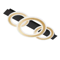 Fischer & Honsel 21435 LED Deckenleuchte Circle sandschwarz blattgoldfarben CCT