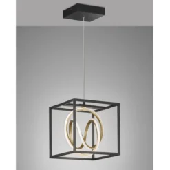 Fischer & Honsel 60913 LED Pendelleuchte Gisi schwarz matt gold tunable white