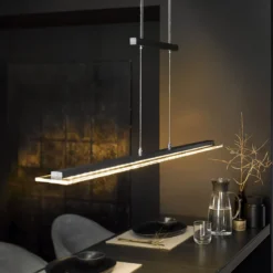 Fischer & Honsel 60992 LED Pendelleuchte Tenso TW sandschwarz rauchglas CCT 115cm