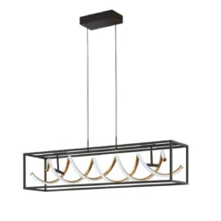Fischer & Honsel 61046 LED Pendelleuchte Gian sandschwarz blattgoldfarben CCT