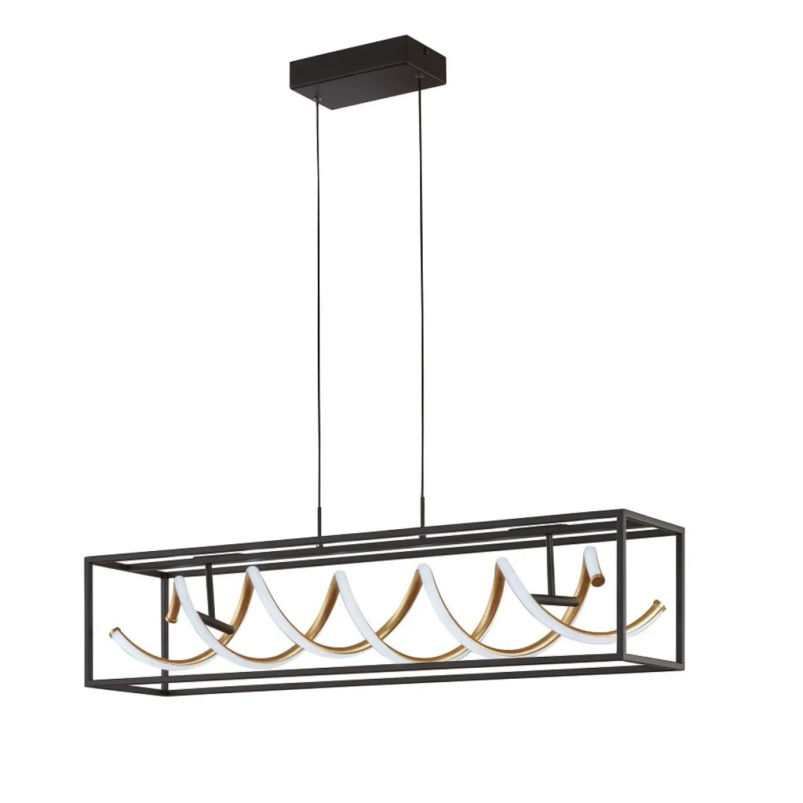 Fischer & Honsel 61046 LED Pendelleuchte Gian sandschwarz blattgoldfarben CCT