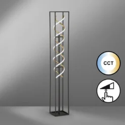 Fischer & Honsel 40495 LED Stehleuchte Gian sandschwarz blattgoldfarben CCT