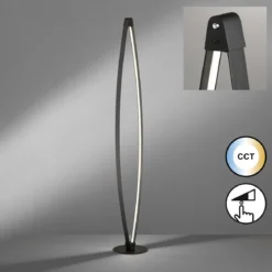 Fischer & Honsel 40503 LED Stehleuchte Fenga sandschwarz CCT dimmbar