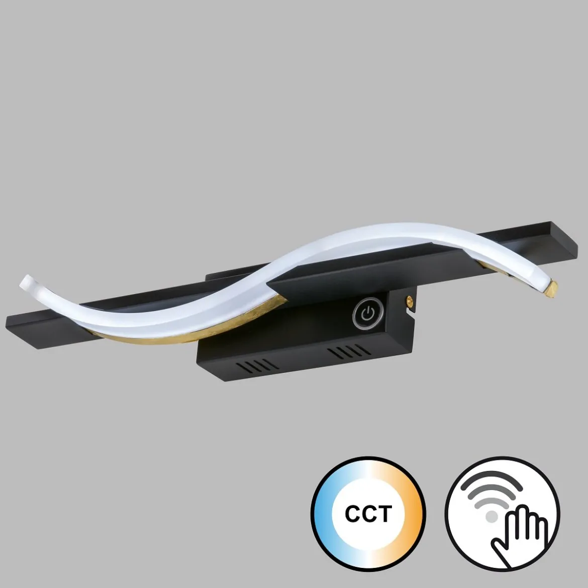 Fischer & Honsel 30526 LED Wandleuchte Bridge sandschwarz blattgoldfarben CCT