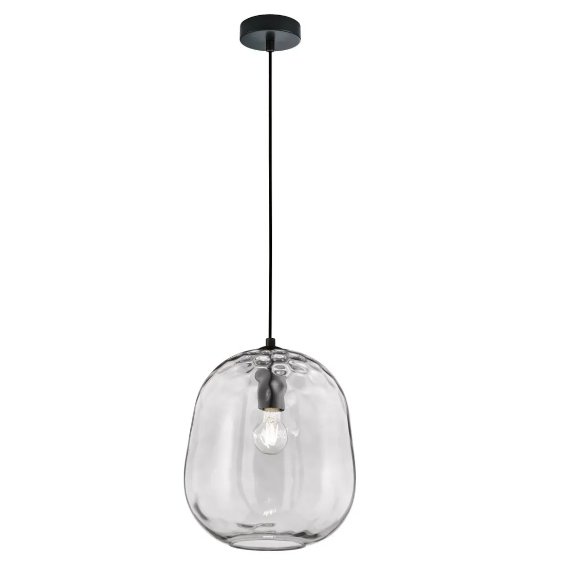 Fischer & Honsel 60756 Pendelleuchte Bretagne 29cm Schwarz Hellgrau E27