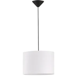Fischer & Honsel 60805 Pendelleuchte Vigo schwarz Leinen weiß