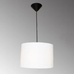 Fischer & Honsel 60805 Pendelleuchte Vigo schwarz Leinen weiß